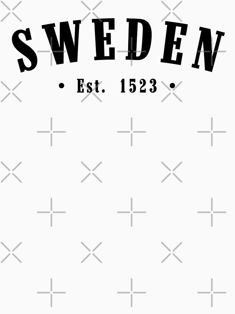Thumbnail 7 of 7, Classic T-Shirt, Sweden Est. 1523 Black Letter Sverige designed and sold by establishedwear.