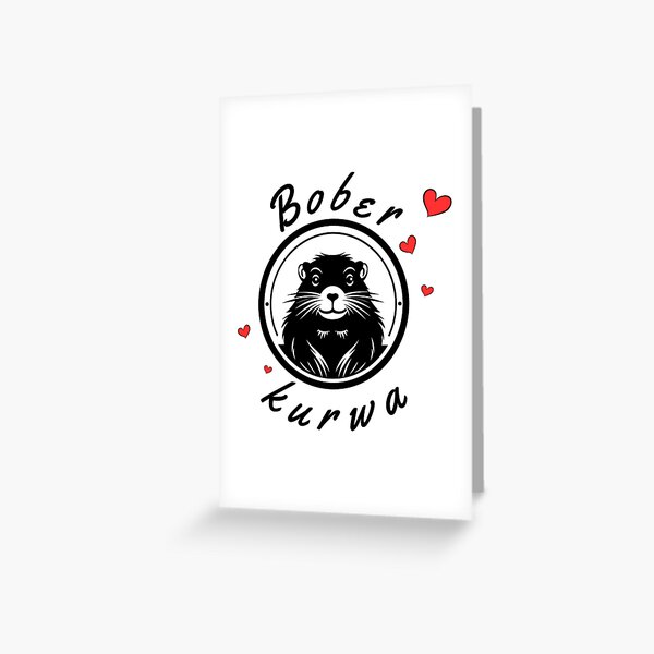 Item preview, Bober Kurwa: Cute Beaver with Red Hearts designed and sold by impressionofmel.