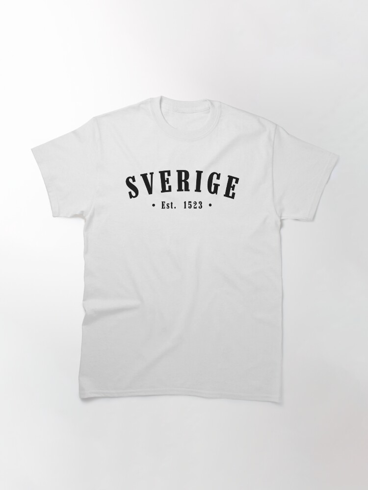 Thumbnail 3 of 7, Classic T-Shirt, Sverige Est. 1523 Black Letter Sweden designed and sold by establishedwear.
