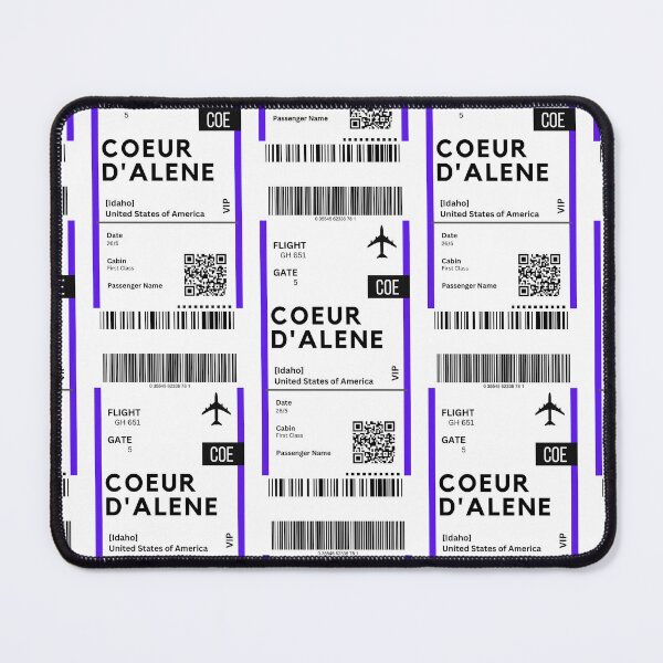 Item preview, Coeur D'Alene, Idaho Airplane Boarding Pass designed and sold by RoamInk.
