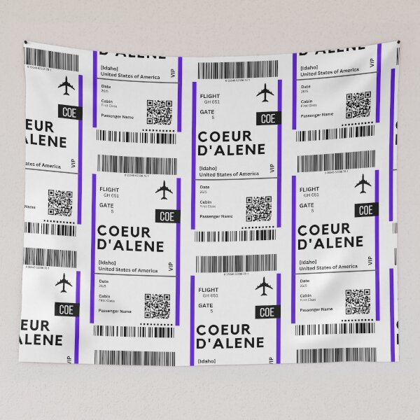 Item preview, Coeur D'Alene, Idaho Airplane Boarding Pass designed and sold by RoamInk.
