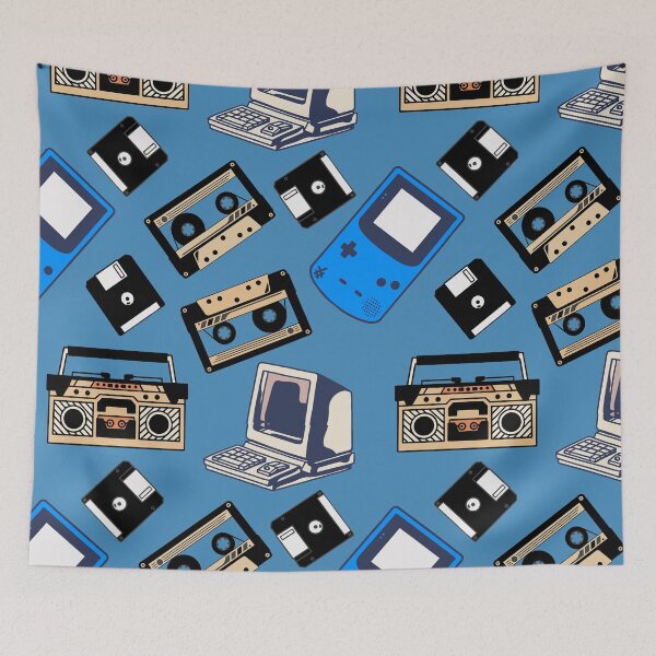 Item preview, 80s 90s Retro Technology Pattern - Seamless Vintage Gadget Design designed and sold by SpecialtiesShop.