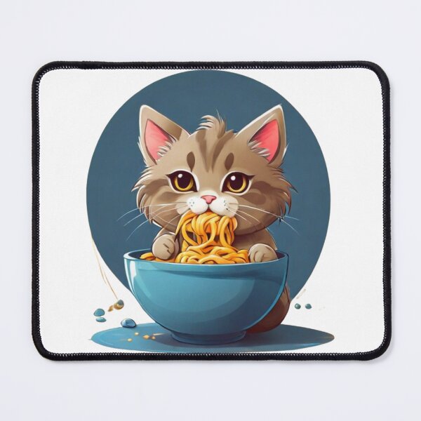 Item preview, Cute kitten eating noodles. designed and sold by Vegasstickers.