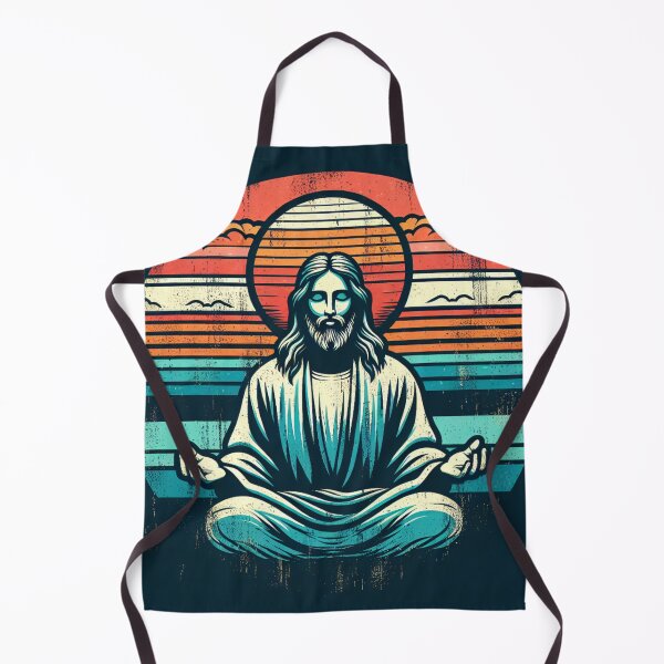 Item preview, Meditating Jesus Vintage Sunset Inspiring Spirituality designed and sold by DEEZAYN.