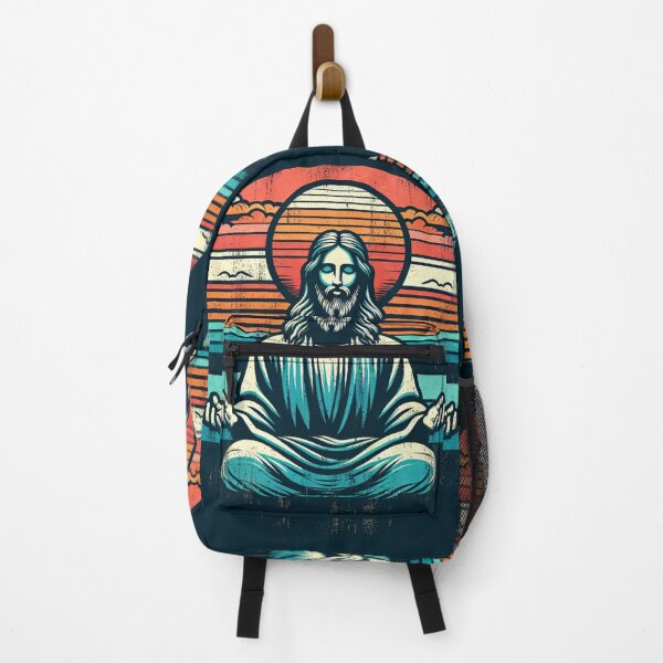 Item preview, Meditating Jesus Vintage Sunset Inspiring Spirituality designed and sold by DEEZAYN.