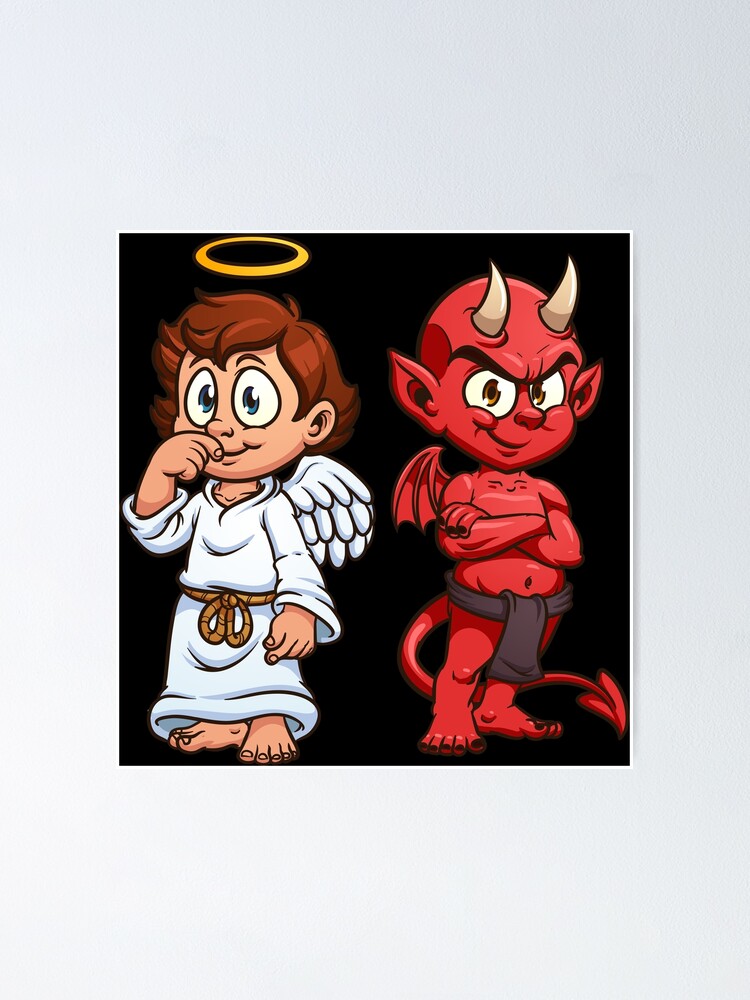Angel And Devil Poster By Memoangeles Redbubble