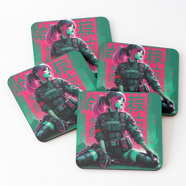 Item preview, Cyberpunk Neon Military Girl designed and sold by RESToRAPTOR.