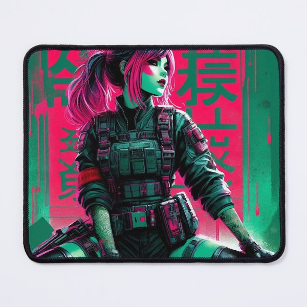 Item preview, Cyberpunk Neon Military Girl designed and sold by RESToRAPTOR.