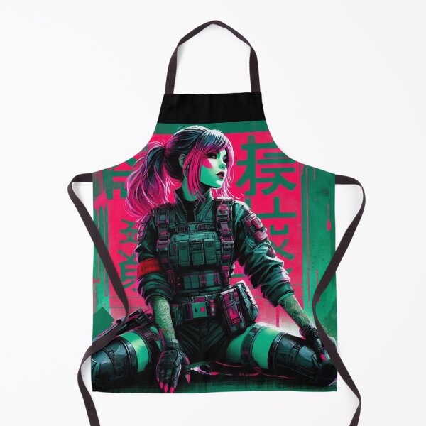 Item preview, Cyberpunk Neon Military Girl designed and sold by RESToRAPTOR.