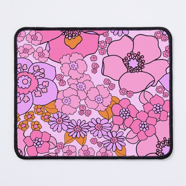 Item preview, Retro Floral 70s Vibe Pink and Purple designed and sold by strawberryjam7.