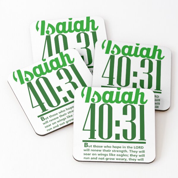 Item preview, Christian; Green Bible verse Isaiah 40:31 designed and sold by denissmartin2020 ..