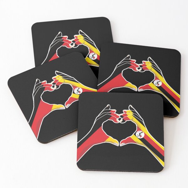 Item preview, Uganda Ugandan Germany German Love Heart Peace designed and sold by FlagX.