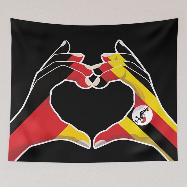 Item preview, Uganda Ugandan Germany German Love Heart Peace designed and sold by FlagX.