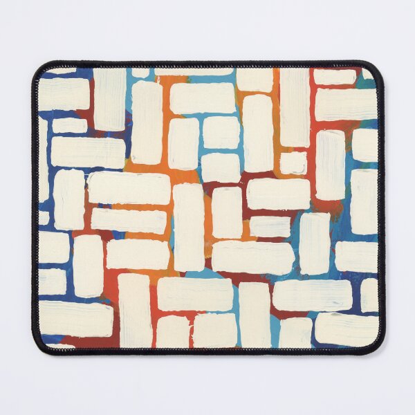 Item preview, WHITE STRIPES AGAINST RED ORANGE BLUE BACKGROUND Painting by Susan Prolman designed and sold by Susan Prolman.