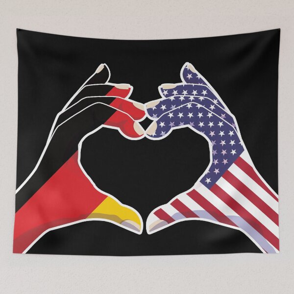 Item preview, American USA United States Germany German Love Heart Peace designed and sold by FlagX.