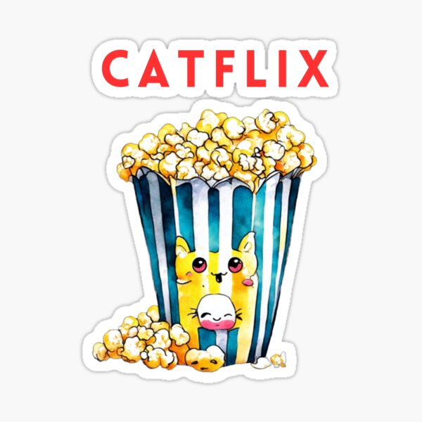 Popcorn Cat Stickers for Sale