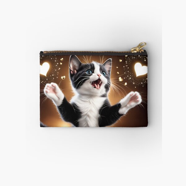 Item preview, Cute tuxedo kitten coming in for hugs  designed and sold by Lilsilverfish.