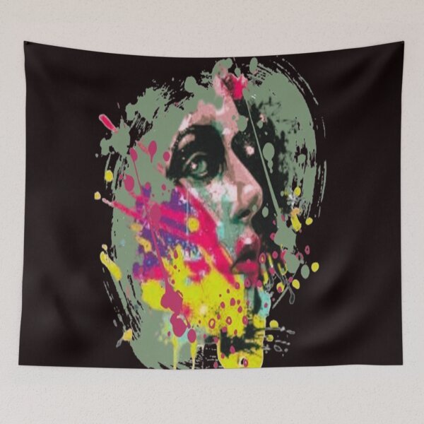 Item preview, Face Abstraction,  Bohemian design, Abstraction, bold colorful abstract playful design inspired by nature designed and sold by Adri Barnard.