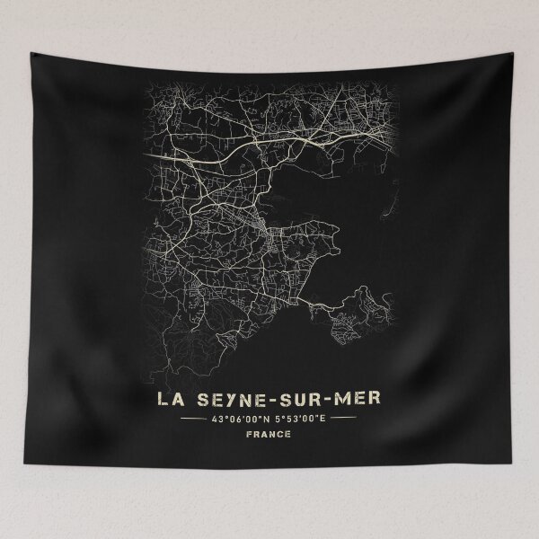 Item preview, Map of La seyne-sur-mer Black and white designed and sold by Jerhus.