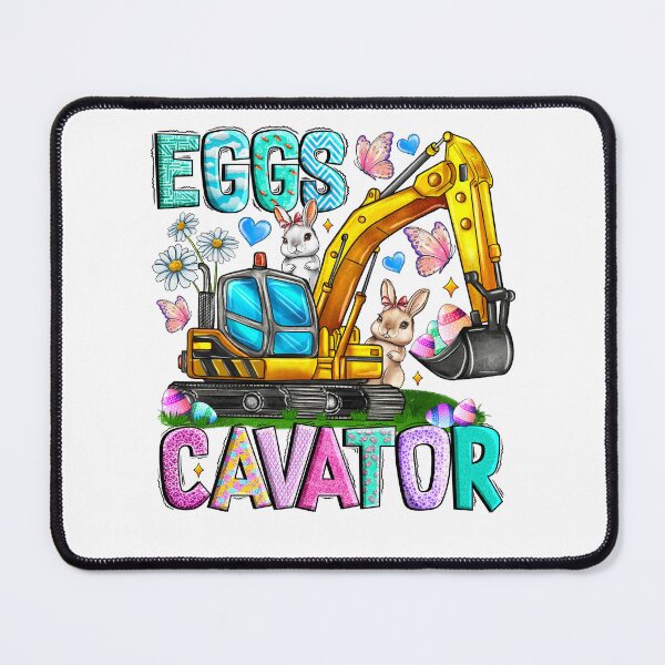 Item preview, eggs-cavator excavator Easter design for kids designed and sold by PERsonalthreads.