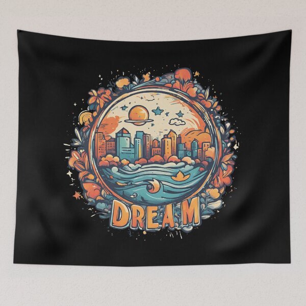 Item preview, Dream city orange and blue designed and sold by DesignJiggy.