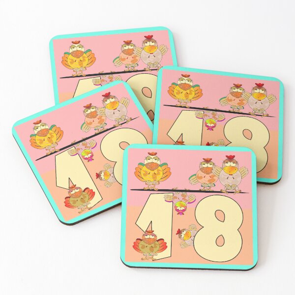 Item preview, 18th birthday chickens designed and sold by minimalartstory.
