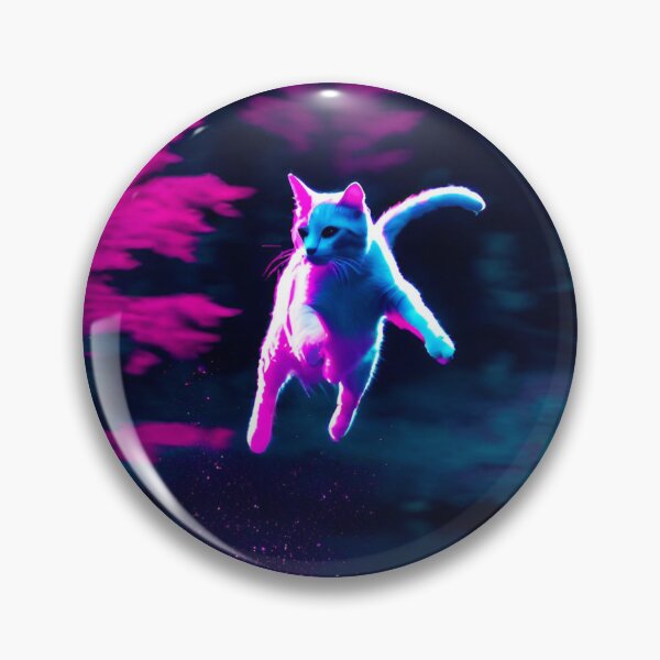 Item preview, Brave Cat Jumps Over Lake in the Woods  designed and sold by GoodNaturedAI.