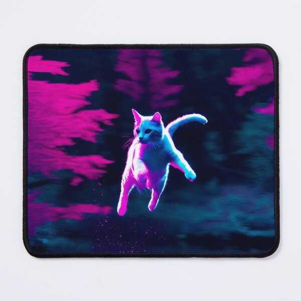 Item preview, Brave Cat Jumps Over Lake in the Woods  designed and sold by GoodNaturedAI.