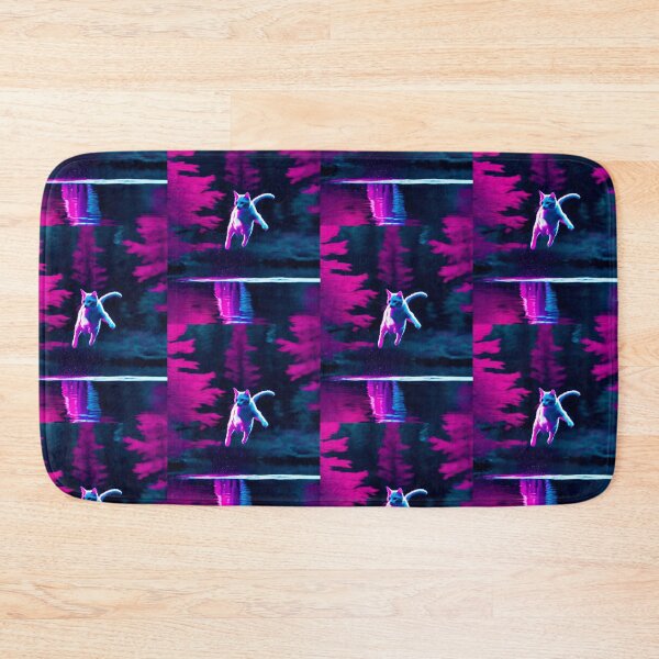 Item preview, Brave Cat Jumps Over Lake in the Woods  designed and sold by GoodNaturedAI.