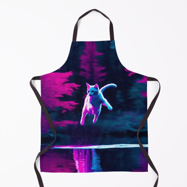 Item preview, Brave Cat Jumps Over Lake in the Woods designed and sold by GoodNaturedAI.