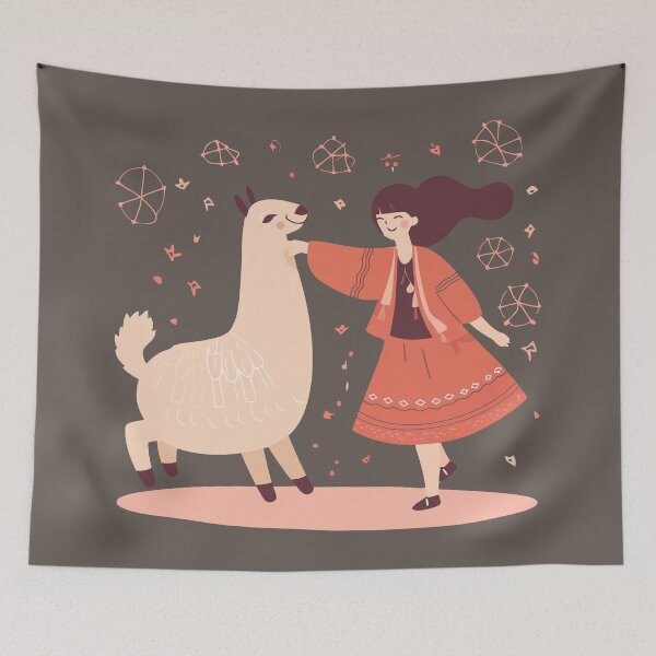 Item preview, Girl dancing with alpaca designed and sold by Amir Faysal.