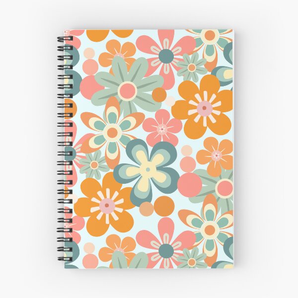 Item preview, Cheery Orange Pink Green 1960s Retro Flowers designed and sold by Orchard Berry.