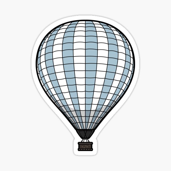 Pale Blue Hot Air Balloon Sticker