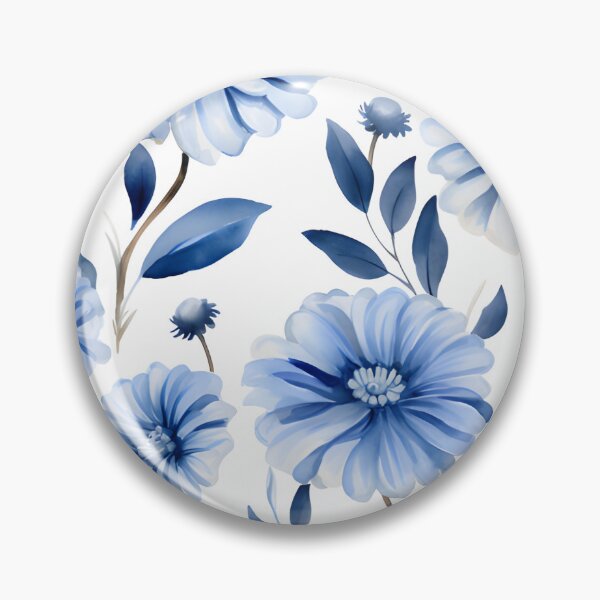 Item preview, Blue Zinnia flower seamless pattern designed and sold by varinchai.