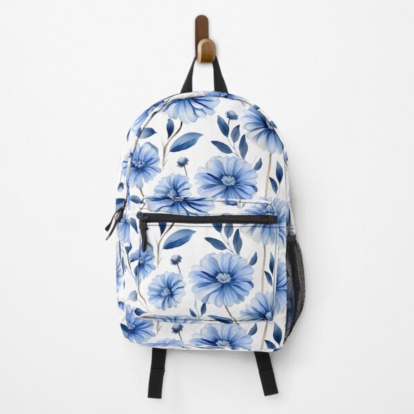 Item preview, Blue Zinnia flower seamless pattern designed and sold by varinchai.