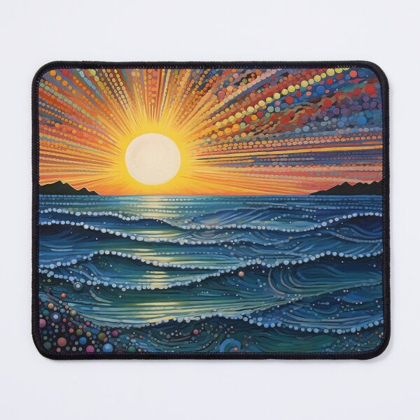 Item preview, Dotted Seascape Sunset on Colorful Polka Dot Beach designed and sold by Neika Shimm Designs.
