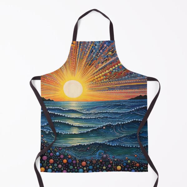 Item preview, Dotted Seascape Sunset on Colorful Polka Dot Beach designed and sold by Neika Shimm Designs.