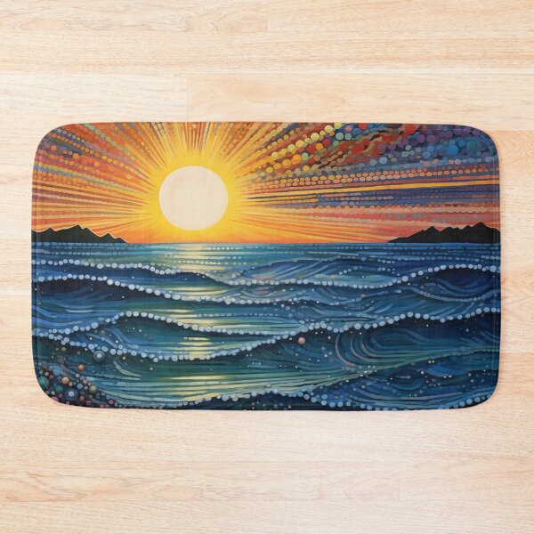 Item preview, Dotted Seascape Sunset on Colorful Polka Dot Beach designed and sold by Neika Shimm Designs.