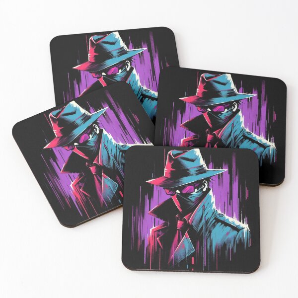 Item preview, Cyberpunk Neon Noir Detective in Mask designed and sold by RESToRAPTOR.
