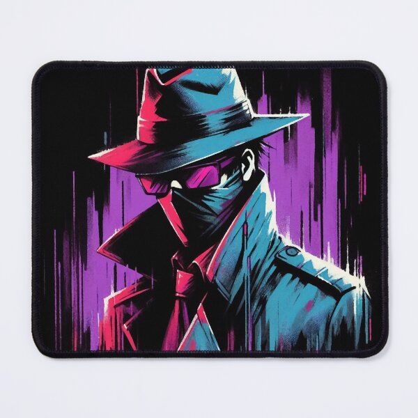 Item preview, Cyberpunk Neon Noir Detective in Mask designed and sold by RESToRAPTOR.