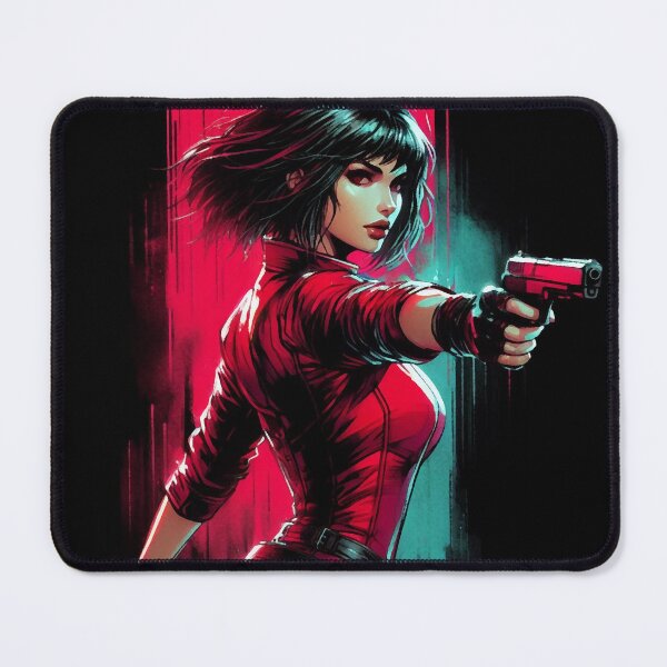 Item preview, Cyberpunk Neon Noir Woman in Red Dress designed and sold by RESToRAPTOR.