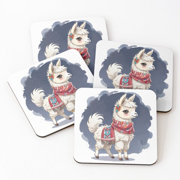 Item preview, Cute Alpaca Wearing A Winter Scarf designed and sold by KawaiiLlamaShop.