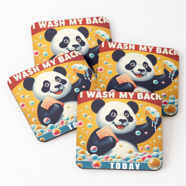 Item preview, Bubbly Panda Bath Time Fun: TODAY I'M WASHING my BACKS! designed and sold by MyHappyArtShop.