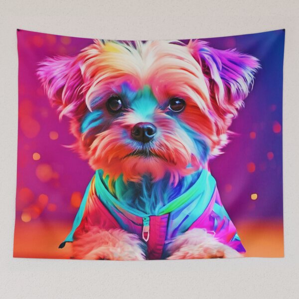 Item preview, Vibrant Maltese Pup Art designed and sold by Health And Fitness Posts e-Store.