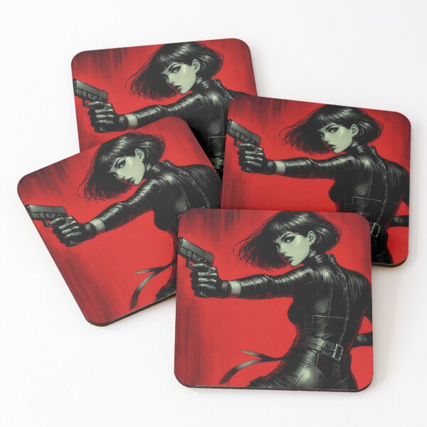 Item preview, Cyberpunk Neon Noir Woman in Black Dress designed and sold by RESToRAPTOR.
