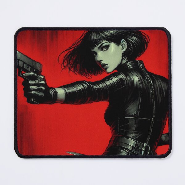 Item preview, Cyberpunk Neon Noir Woman in Black Dress designed and sold by RESToRAPTOR.