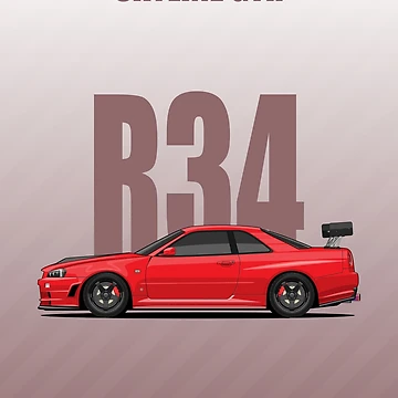 Artwork thumbnail, Skyline GTR R34 Red by ElseWorldDesign