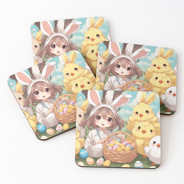 Item preview, Easter Holidays with Cute Bunnies and Chicks Anime Style designed and sold by TajfunX.