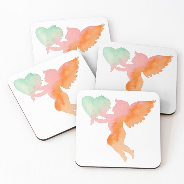 Item preview, Watercolor CUPIDS holding love painting  designed and sold by PrintsByVickson.