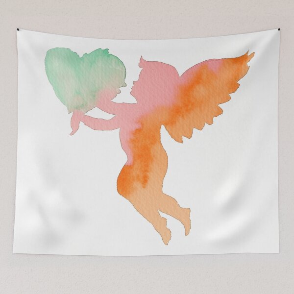 Item preview, Watercolor CUPIDS holding love painting designed and sold by PrintsByVickson.